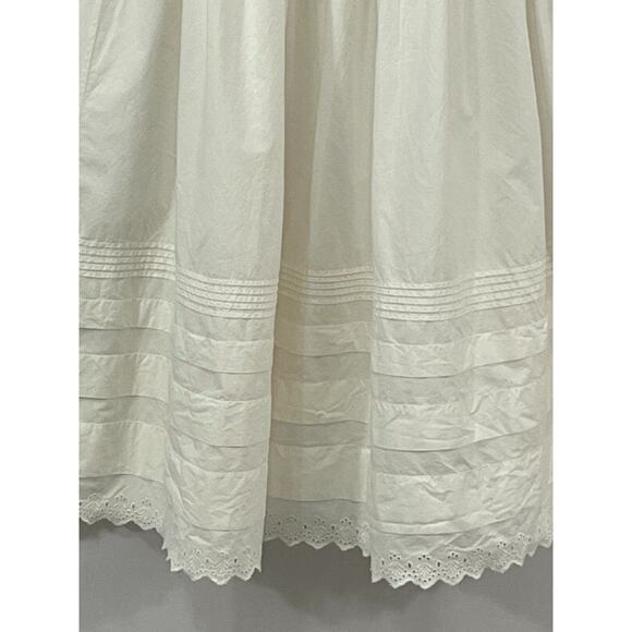 DOEN Sz M Medium Sebastiane Skirt Midi Scalloped Ivory Powder A-Line - Picture 6 of 16